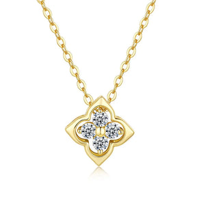 Colar trevo de quatro folhas pingente 14k banhado a ouro.